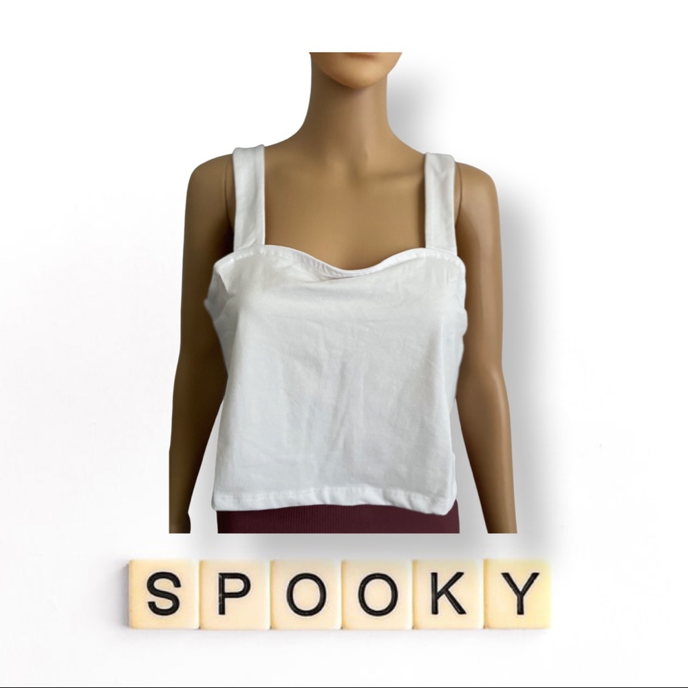 Square Neck Organic Cotton Blend Crop Tank